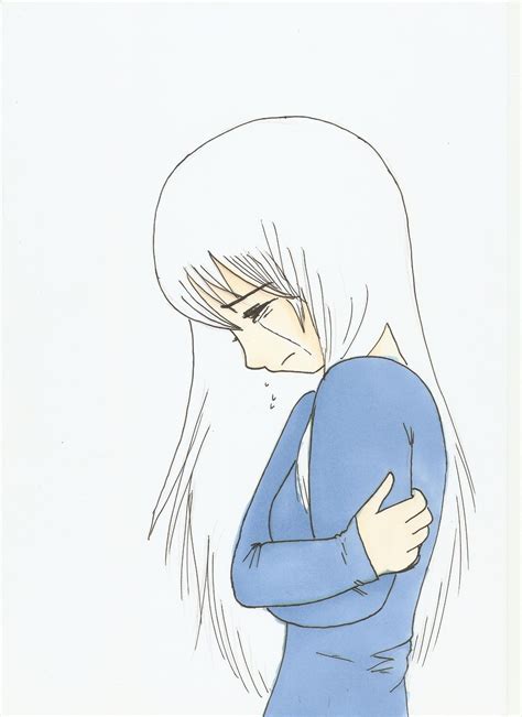 Depressed Sad Anime Girl Drawing