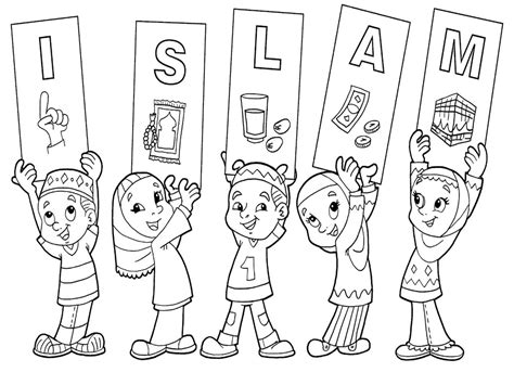 Mewarnai gambar sketsa kartun anak muslim 10. Mewarnai Gambar Anak Muslim | Mewarnai Gambar