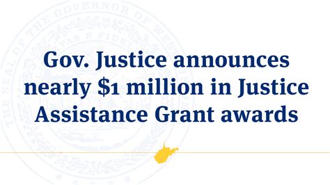Gov Justice Announces Nearly 1 Million In Justice Assistance Grant Awards