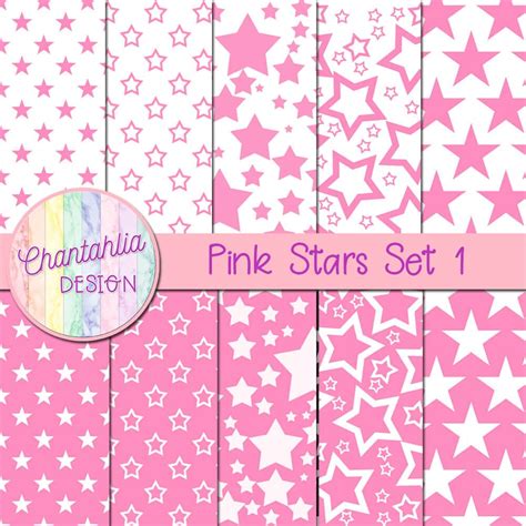 Free Digital Papers Featuring Pink Stars Designs