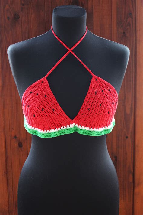 Watermelon bikini crochet,Crochet Boho set,Swimwear,Custom bikini,Red bikini,Brazilian bikini ...