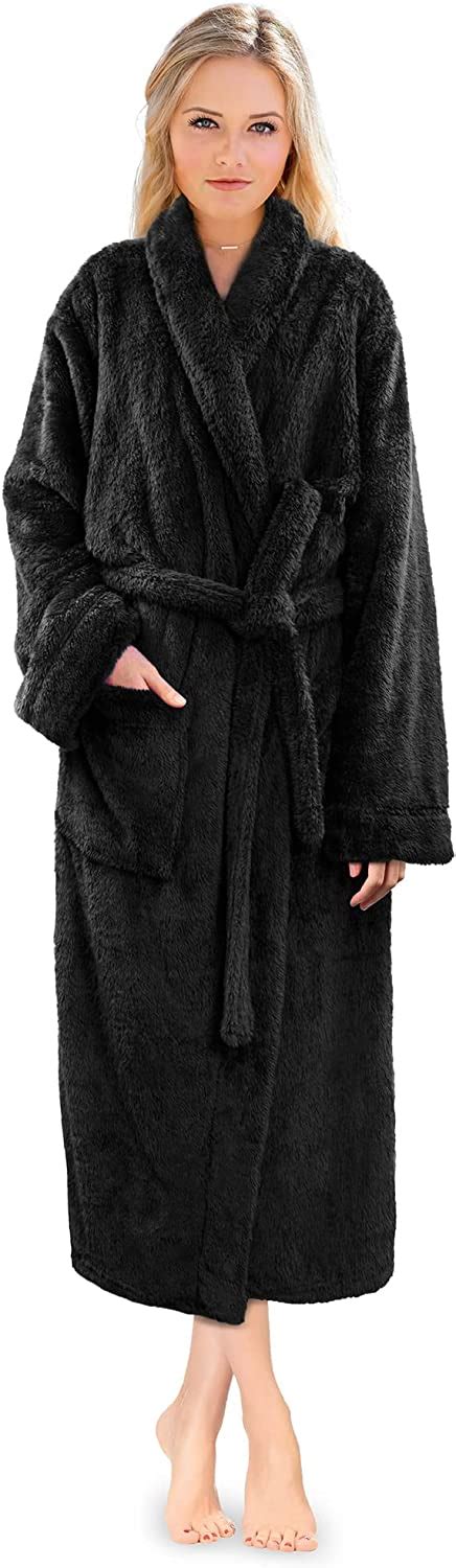 Pavilia Premium Womens Plush Soft Robe Fluffy Warm Fleece Sherpa Shaggy Bathrobe At Amazon