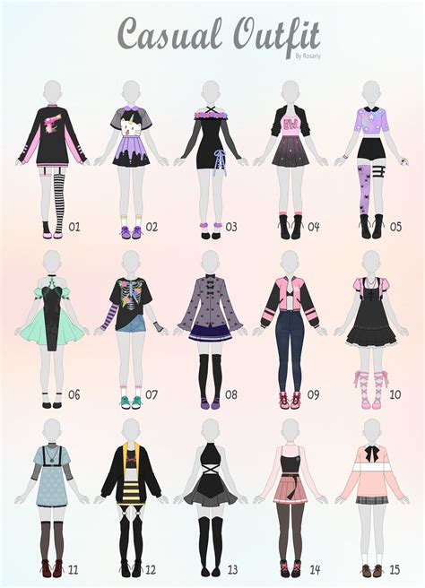 Casual Anime Clothes Drawing Closed Casual Outfit Adopts 07 By