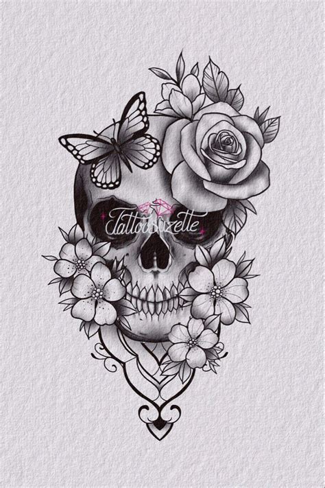Pretty Skull Tattoos Feminine Skull Tattoos Floral Skull Tattoos