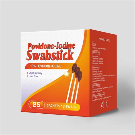 Customized 10 Povidone Iodine Antiseptic Swabstick Medical Disposable