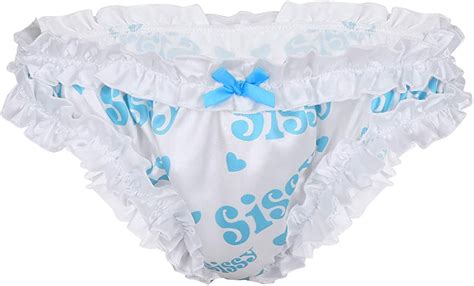 Xunzoo Lingerie Panties For Men Silky Smooth Satin Ruffled Girlie