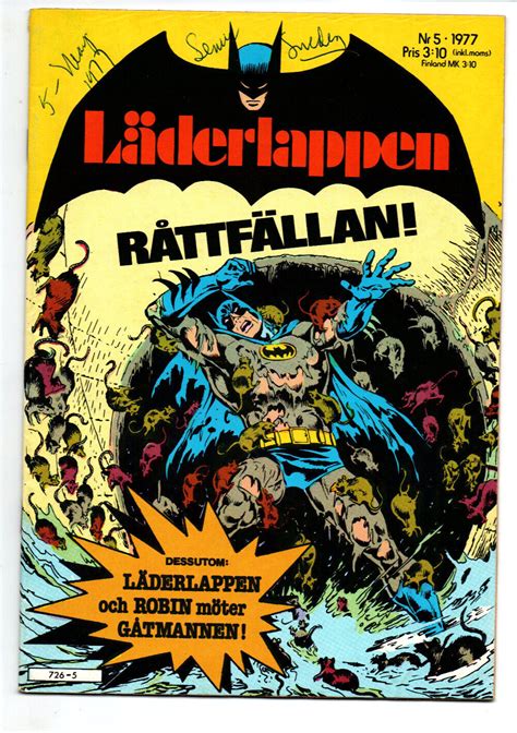 Batman Swedish Language Edition Comic Laderlappen Nr 5 1977 Fn