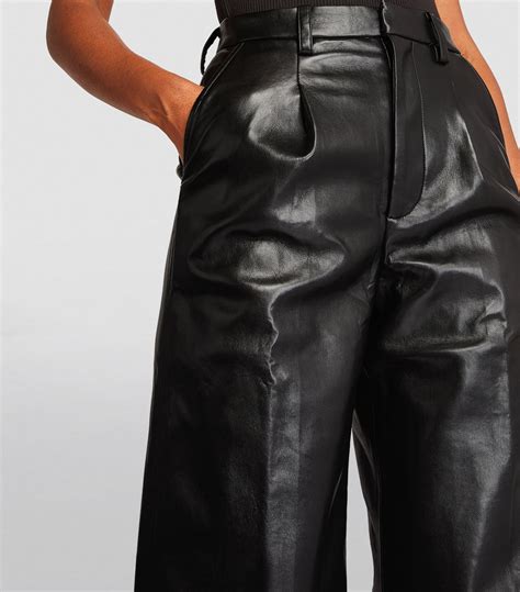 Womens Anine Bing Black Recycled Leather Carmen Trousers Harrods Uk