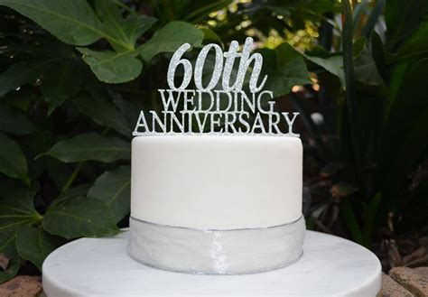 60th wedding anniversary cake topper assorted colours etsy