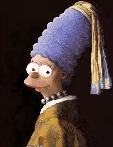 Marge With A Pearl Earring Marge Simpson As Girl With A Pearl Earring