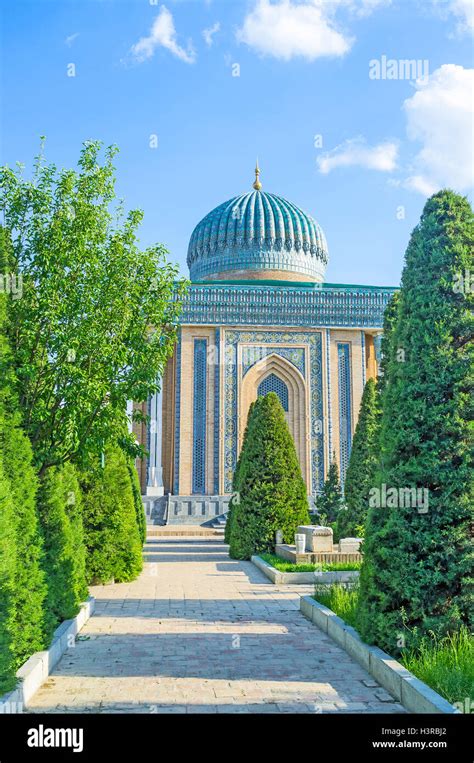 The Beautiful Mausoleum Of Abu Mansur Matridiy Is Hidden In The Lush Garden Samarkand