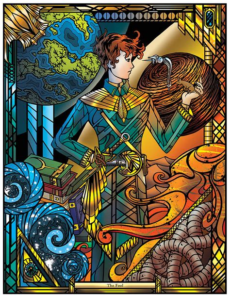 Separate from the minor arcana, the major arcana is not divided into suits like regular playing cards but are allegorical symbols of the 'journey of the fool', a journey we all take in our lives; Dune Tarot Card 0 The Fool Digital Art by Paul Jacobson