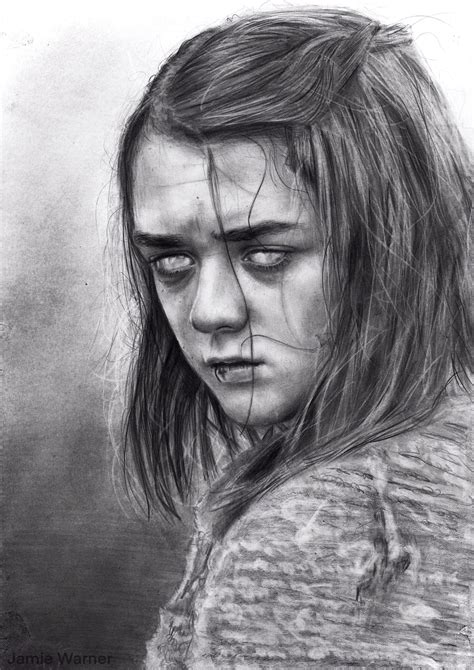 Arya Stark Drawing Sketch Drawing Skill