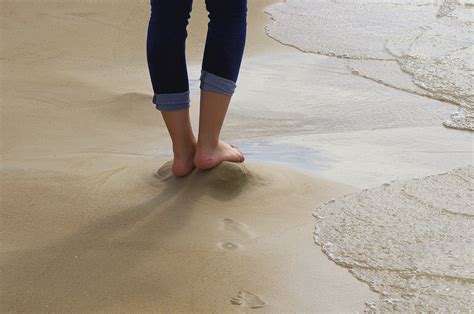 Walking Barefoot On The Beach Free Stock Photo Public Domain Pictures