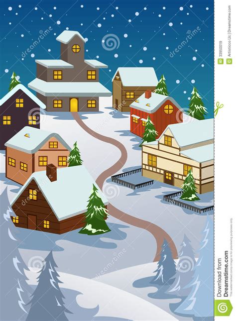winter village stock vector illustration  holiday
