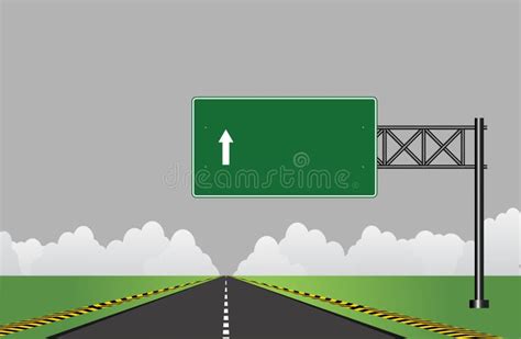 Road Highway Signsgreen Board On Roadvector Illustration Stock Vector