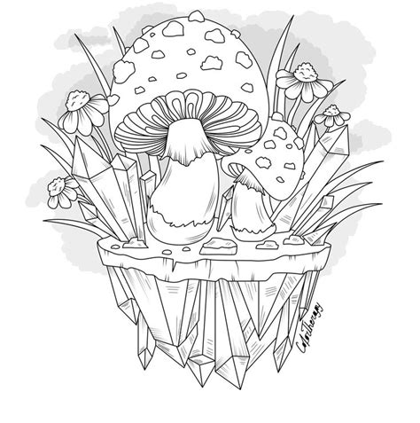 Aesthetic coloring pages tumblr indeed recently is being sought by users around us, perhaps one of you personally. Natures Crystals Mushroom from Gift of the day on ...