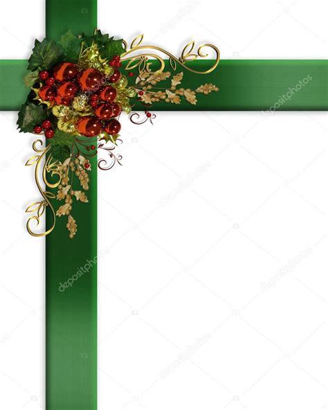 Christmas Border Elegant Ribbons Baubles — Stock Photo © Irisangel 2141563
