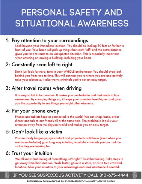 Situational Awareness Tips — Hawthorne Police