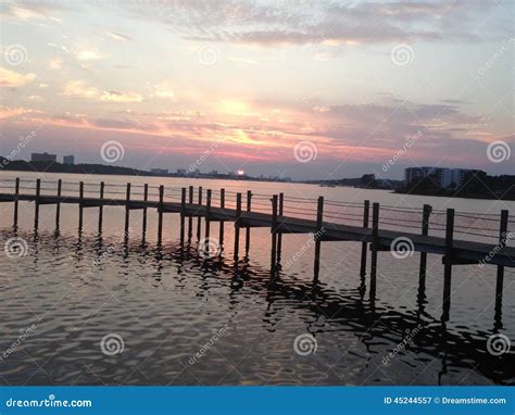 Sunset Stock Image Image Of Clouds Water Dock Color 45244557