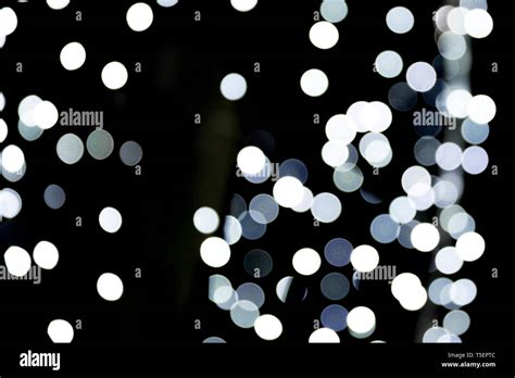 Abstract Blur Black And White Bokeh Background Many Round Light On