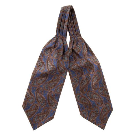 Vintage Men Paisley Jacquard Woven Cravat Ascot Tie Winter Suit