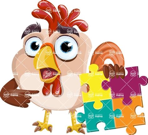 Rooster Cartoon Vector Character Aka Mr Cock A Doodle Doo Puzzle Graphicmama