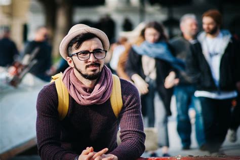 Hipster Man Crowd Royalty Free Photo