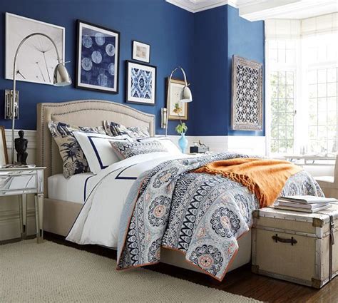 Royal blue is considered as both a dark and bright shade of blue. Pia Medallion Cotton Quilt & Shams | Bedroom design ...