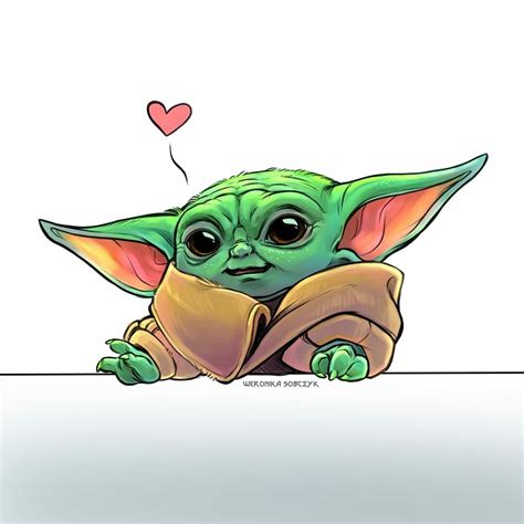 Fan Art Baby Yoda Drawing Cute ~ Drawing Easy
