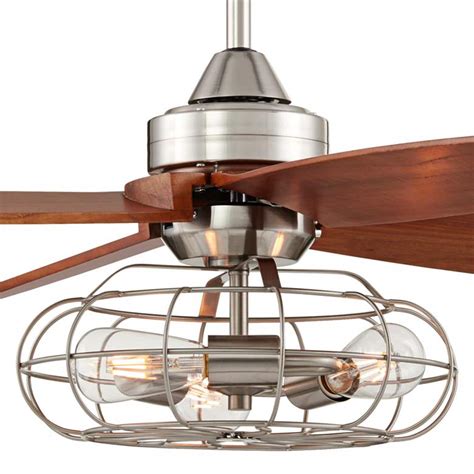 Shop lighting & ceiling fans and a variety of lighting & ceiling fans products online at lowes.com. 52" Brushed Nickel Ceiling Fan W/ LED Vintage Cage Light ...