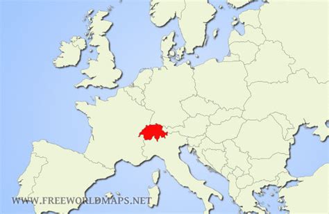 Switzerland On World Map Carolina Map