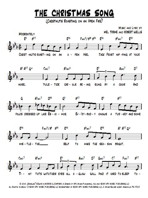 To remove this song please click here. The Christmas Song (Chestnuts Roasting On An Open Fire) chords by Mel Torme (Melody Line, Lyrics ...