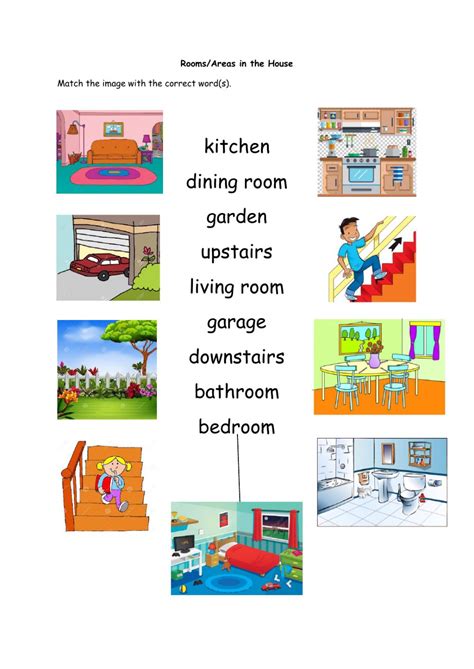 Rooms Parts Of The House Worksheet Quizalize