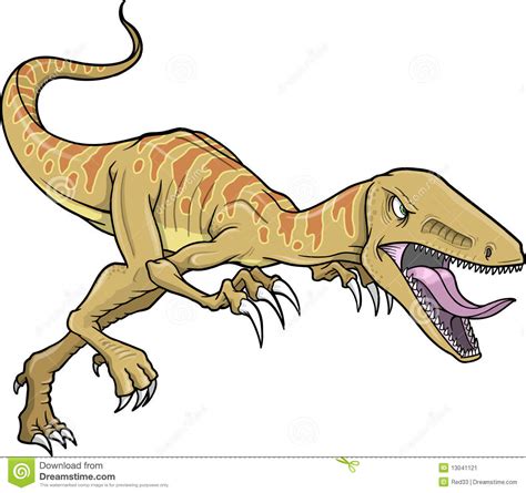 Raptor Dinosaur Vector Illustration Stock Vector