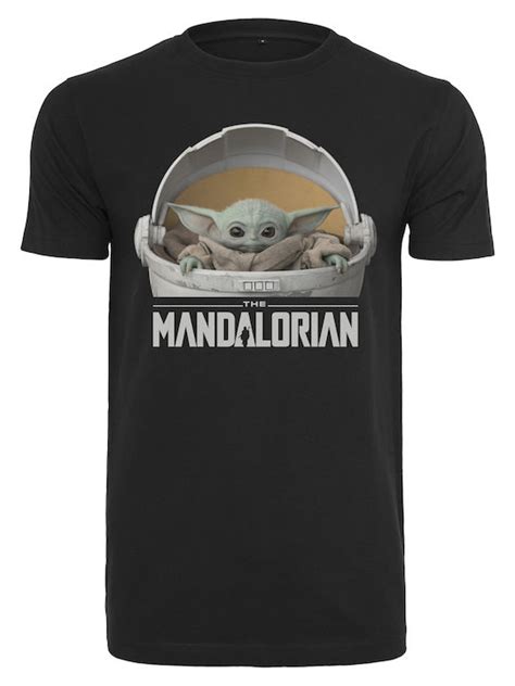 Merchcode Star Wars Baby Yoda Mandalorian T Shirt σε Μαύρο χρώμα