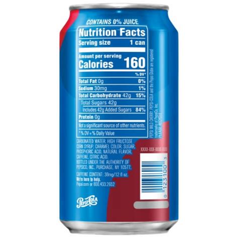 Pepsi Wild Cherry Cola Soda 12 Fl Oz Foods Co