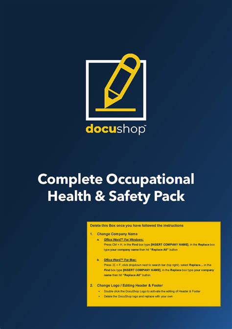 Complete Occupational Health And Safety Template And Guide Pack