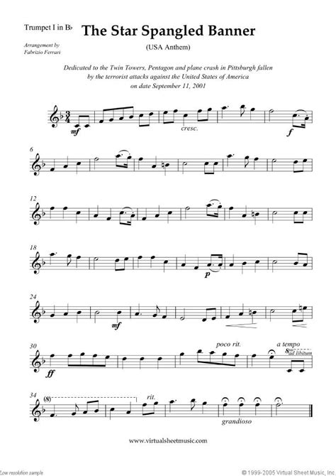 American National Anthem Violin Sheet Music