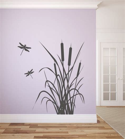 Dragonfly And Cattails Vinyl Wall Decal Graphics Bedroom Home Etsy