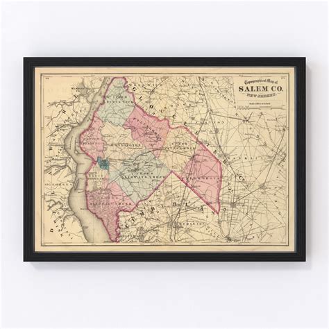 Vintage Map Of Salem County New Jersey 1872 Teds Vintage Art