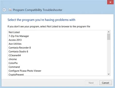 Program Compatibility Troubleshooter In Windows 1110