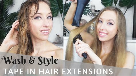 The below tricks can help you discover it. How to Wash and Style Tape in Hair Extensions - YouTube
