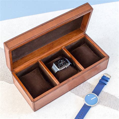 Personalised Leather Watch Box Triple By Ginger Rose