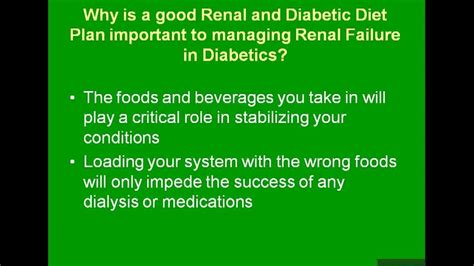 So controlling your diabetes would mean avoiding renal failure. Renal Diabetic Meal Planning | Best diabetic diet, Kidney disease diet, Diabetic diet guidelines