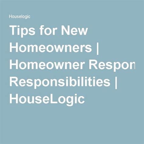 Tips For New Homeowners New Homeowner Homeowner Tips