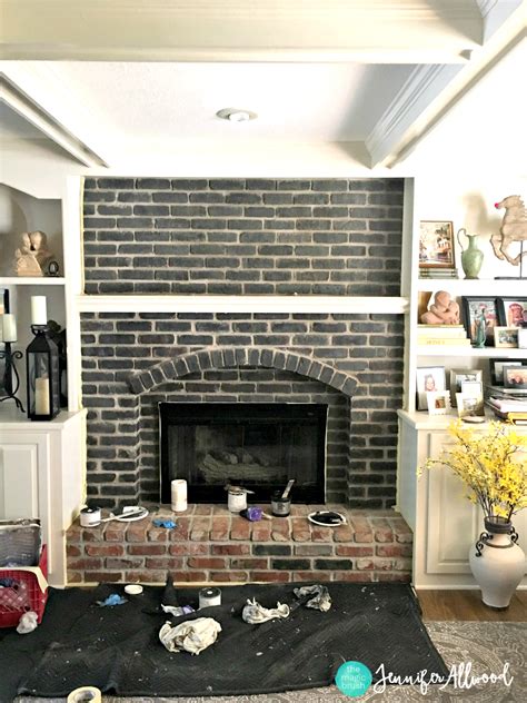 And the second brick fireplace i painted was the one in john & alice's family room. How to Paint a Black Brick Fireplace | Jennifer Allwood