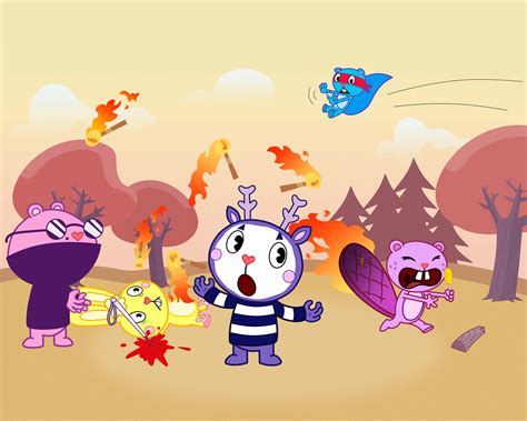 Happy tree friends are cute, cuddly animals whose daily adventures always end up going horribly wrong. Happy Tree Friends Wallpapers - Wallpaper Cave