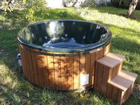Wooden Wood Fired Fiberglass Hot Tub Spa Jakuzzi With Free Lid For Sale