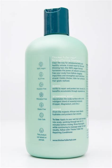 Thicker Fuller Hair Strengthening Shampoo With Organic Quinoa Baobab